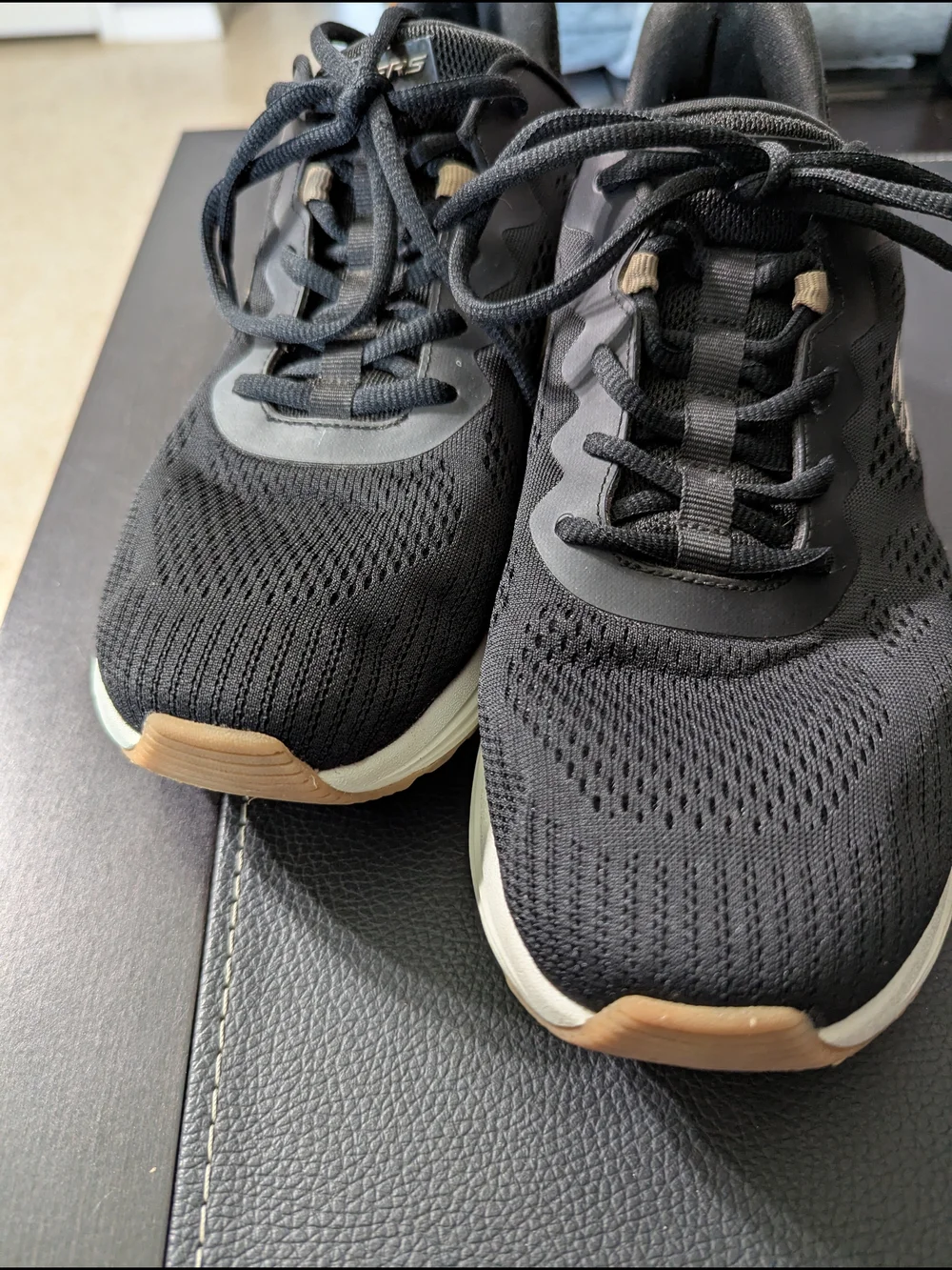Skechers Men’s Black Knit Slip-On Athletic Sneakers